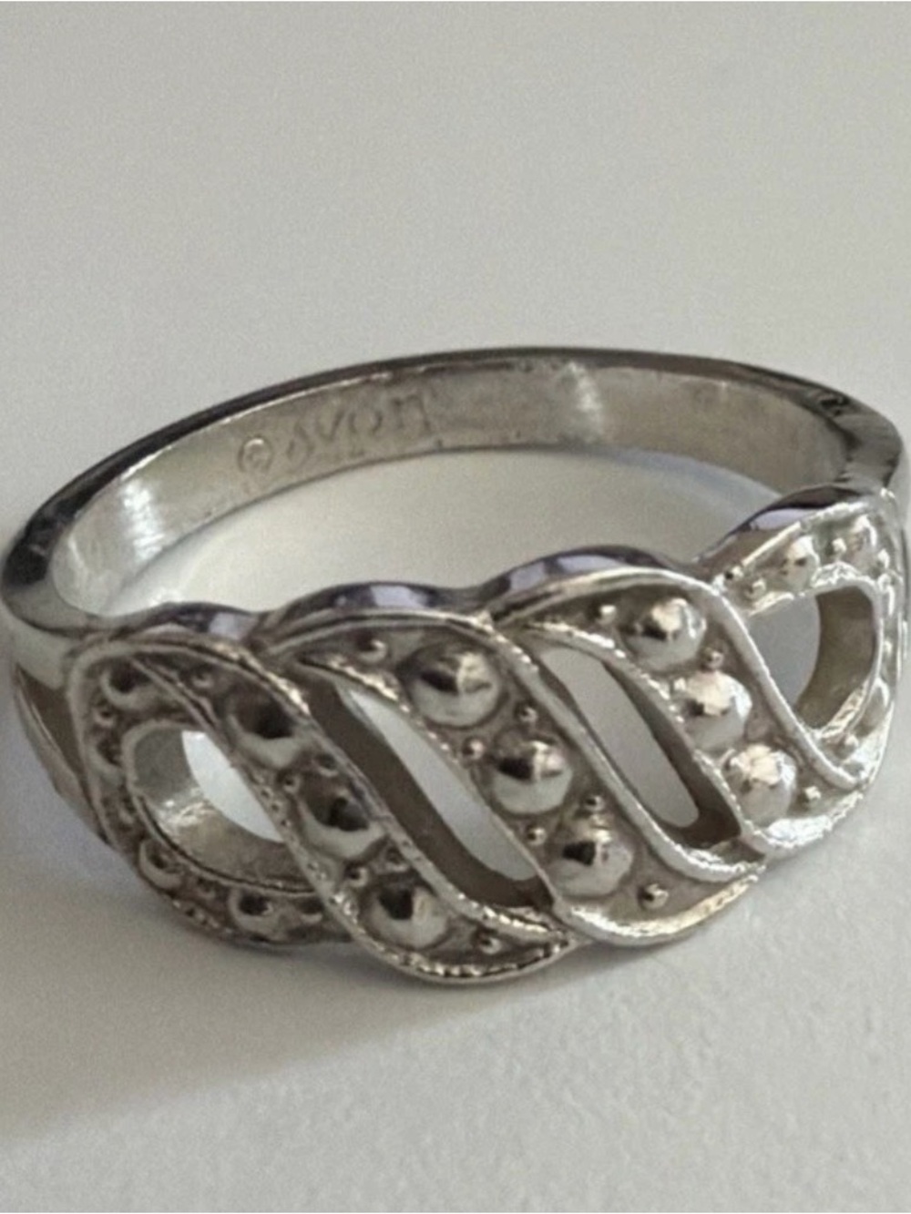 Vintage Avon Monaco Silver-tone Ring, Size 6